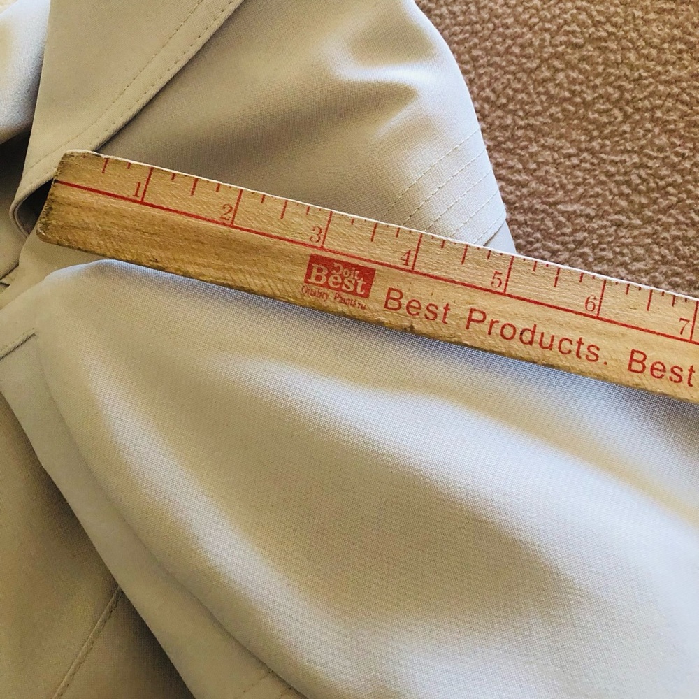 Women's Beige Long Trench Coat with Tie Belt - Picture 9 of 16